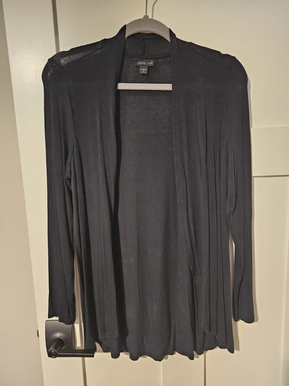 J.Jill Wearever Black Open-Front Lightweight Cardigan